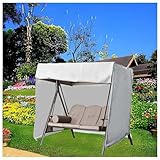Abdeckung Hollywoodschaukel 3 Sitzer Waterproof，Windproof, UV-Resistant, Heavy Duty Hollywoodschaukel Abdeckung für Rasen, Garten, Party ,Gray-220*125*170cm