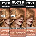 Syoss Color Coloration 9-67 Coral Gold Pantone 16-1337 (3 x 115 ml), Pantone-inspirierte permanente Coloration, bis zu 80 % weniger Haarbruch, professionelle Grauabdeckung