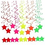 Amosfun 1 Satz Neon Wirbel Dekorationen für Partys Hängende Raumdekoration für Geburtstagsfeiern Hochzeiten und Feiertage Vielseitige Leichte und Auffällige Party Accessoires