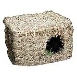 Grashaus für Heunest, Kleintier-Kauspielzeug für Zähne, handgefertigt, gewebter Strohtunnel für Hamster, Hamster, Gras