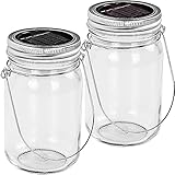 VOLTRONIC LED Solarleuchte im Einmachglas, innen und außen, IP44, Setwahl, 2er Set