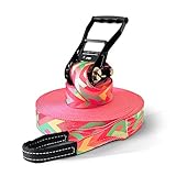 Slackline Set, Zig Zag, 25 Meter Länge, Komplettset für Kinder, Anfänger, Fortgeschrittene und Profis, inklusive Tragebeutel