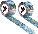 UCLEVER 2 Rollen Vogelabwehr Vogelband Taubenabwehr Balkon Taubenschreck Vogelschreck Band Reflexion Reflektierendes Vogelabwehrband 80m x 2,4cm Zum Schutz von Haus Garten Hof (80m)
