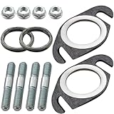 Auspuff Stehbolzen, Inhalt 4 Stk Krümmerdichtung+4 Stk Auspuff Stehbolzen+4 Stk Muttern, 2 Offene Löcher Achsabstand 48mm, 12 Stück Auspuffdichtung Set, Passend Für Yamaha Peugeot 2t 50cc 2t Roller