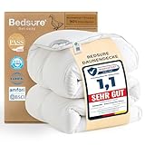 BEDSURE Daunendecke 155x220 Daunen Bettdecke - Warm Winterdecke 90% Daunen und 10% Federn 1080 gr. Füllung, Federbettdecke with Öko-Tex Zertifikat, Waschbar Steppdecke Weiß