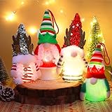 Weihnachten Deko Wichtel 4Set, Weihnachtsmann Hexe, LED beleuchteter Santa, Weihnachtsdekoration Zwerg Anhänger Geschenk für Kinder, Familie, Weihnachtsfreunde