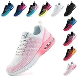Hitmars Laufschuhe Damen Turnschuhe Luftpolster Sneaker Air Sportschuhe Atmungsaktiv Joggingschuhe Straßenlaufschuhe rutschfest Joggingschuhe Walkingschuhe Fitness Running Outdoor Rosa EU 37