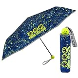 PERLETTI Regenschirm Taschenschirm Blau Reflektierend Kinder - Jungen Regen Schirm Kompakt Klein Windsicher - Kinderschirm 7+ Jahre Windfest Sicher Bunt - Durchmesser 91 cm (Emoji Gelb)