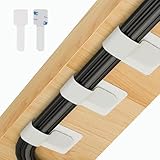 Abnii 50 Stück Kabelmanagement Schreibtisch, Kabelbinder Selbstklebend Klettband Kabel Organizer Schreibtisch Kabelhalter Kabelklemmen Kabelclips Kabelbefestigung für TV, Lichterkette, White, Small