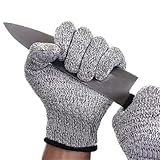 BAFEIYA Schnittfeste Handschuhe der Klasse 5 aus HPPE-Faser – verschleißfest, for Gartenarbeit und Arbeitsschutz(Medium)