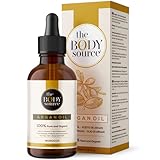 The Body Source Arganöl - 100% Reines Arganöl Bio Kaltgepresst Vegan - Naturkosmetik aus Marokko - Argan Öl für Haare, Gesicht, Nägel - Argan Oil Feuchtigkeitsspendend - Glasflasche 100ml