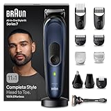 Braun All-In-One Bartpflege Bodygroomer Set, 11-in-1 Barttrimmer, Trimmer/Haarschneider Herren, Haarschneidemaschine, Bartschneider, 100 Min. Akkulaufzeit, MGK7450