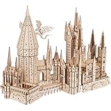 Ugears Hogwarts Castle 3D Puzzle - Holzpuzzle Harry Potter 3D Puzzle Schloss Modellbausatz Erwachsene - Zaubererschule Harry Potter Bausatz 3D Holzpuzzle Erwachsene Geburtstagsgeschenk - 340 Teile
