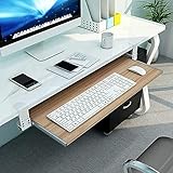 Ergonomische Schreibtischerweiterung, ausziehbare Tastaturablage mit Armlehne, verstellbare Untertischplattform für Büroarbeitsplatz