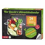 ROTH Bio-Gewürz-Adventskalender 'Vegane Rezepte' 24 Bio-Gewürze und Buch mit passenden veganen Rezepten