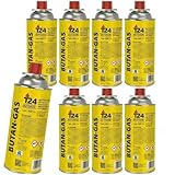 T24 Outdoor Gaskartusche 227g (MSF-1a) – 8 Stück Butan Gaskartuschen für Campingkocher, Gasheizung & Unkrautbrenner – Ventilkartusche Typ EN 417 – Universaldruckgasdose