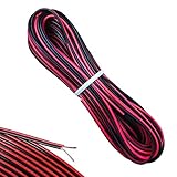 10 Meter 22AWG Elektrischer Drah 2 Adriges Kabel Rot Schwarz Verzinnter Kupferdraht Zwillingslitze Flexibler PVC Kabel für Einfarbiges LED-Streifen Verlängerungskabel