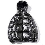 MCSZG Frauen Daunen Baumwolle Winter glänzend Silber/Schwarz/Gold/Blau Plus Size Hooded Parka Outwear Daunen gepolsterte Mäntel weiblich 4XL 5XL