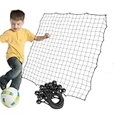 Fußball -Rebound -Netz - Bounce -Back -Ziel, elastisches Seilnetz, Ball Return Trainer, Sportpraxis -Tool | Schulausbildung, 39,37 x 39,37 Zoll Rahmennetz, Fußball -Fang -Gerät für Schüler