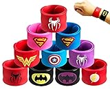 KAHEIGN 10Pcs Armband Superhelden Schnapparmband für Kinder, Silikon Wristband Schnapparmbänder Set für Geburtstag Mitgebsel Kinder Jungen oder Mädchen