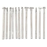 Baxnore 12pcs Leder -Gravur -Werkzeuge Set, professionelle Leichtmetalllederstempel für die Prägung von Schnitzlederhandwerk