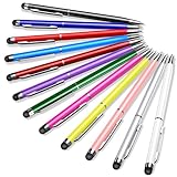 Tablet Stift für alle Tablets, 12pcs Touchscreen Stift mit Kugelschreiber, LIBERRWAY Stylus Pen für iPad, iPhone, Kindle, Handy, Samsung Tablet, Galaxy alle kapazitiven Touchscreens Touch-Pen