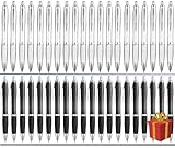 Libetui ergonomische Kugelschreiber schwarze Tinte rutschfeste Griffzone Großraumine Schwarz Druckkugelschreiber bunt schwarzschreibend (50er, Schwarz-Weiß)