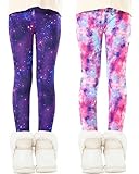 Domee Mädchen Thermo Leggings Gefütterte Hose Winter Warme 2er-Pack Rosa + Lila 146-152 (Herstellergröße 160)