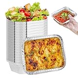 50 Stück Aluschalen Grill, Alu Grillschalen, Fettauffangschale, Tropfschalen indirektes Grillen Aluminium Tropfschalen Veggie Aluschalen Grillschalen für Backen Braten Kochen 600 ml 17 x 13 x 5 cm