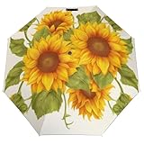 BVKWNTSA Manueller faltbarer Sonnenblumen-Regenschirm für sonnige und regnerische Tage Sommerreisen und regnerische Tage Sonnige und regnerische Tage Sorgenfreies Reisen
