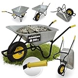 Schubkarre mit Lufträder 85L 250KG | Bauschubkarre | LEICHT und PRAKTISCH Schubkarre groß | Schiebkarre | Gartenschubkarre | Schiebetruhe