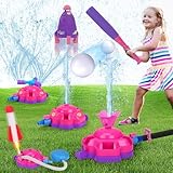 4-in-1-Sprinkler-Spielzeug für Kinder, Wasser-Outdoor-Baseball-Raketenwerfer, rotierendes Wassersprüh-Sprinkler, Spielzeug, Kleinkinder, 4–8, 8–12 Jahre, Sommer, Hinterhof, Garten, Rasen, Pool