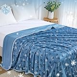 WONGS BEDDING Kühldecke Sommerdecke - mit Japanische Arc-Chill Q-Max 0,43 Kühlfasern, 2 in 1 Selbstkühlende kühlende Decke für Menschen zum Reisen Sofa Büro Betten Hause, Blau 150x200 cm