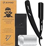 ASIPRO Rasiermesser Herren mit Etui & 10 Wechselklingen, Barber Messer Straight Razor Ideal Bartmesser Herren Set Barber Razor Rasiermesser Klingen Friseur Rasiermesser mit Wechselklingen