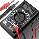 Retoo Digital Multimeter mit Ohmmeter, Amperemeter, Voltmeter für AC/DC Spannung, Strommessgerät DC/AC Strom: 0-5A, Misst Spannung, Strom, Widerstand, Durchgang, Frequenz, Dioden, Schwarz