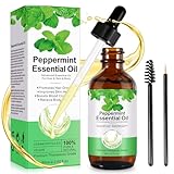 Pfefferminzöl für Haare 60 ml Minzöl Ätherisches Öl Fördert das Haarwachstum Peppermint Oil für Haut, Haar, Massage, Aromatherapie, Diffusor