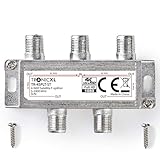 TronicXL Digitaler 4-Fach SAT Verteiler Antennenweiche Antennen Kabel DVBC DVBS DVBT DVBS2 DVBT2 Splitter HD TV 4fach Fernsehen Fernseher Switch Weiche F-Stecker Stammleitungsverteiler BK unicable