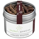 Zauber der Gewürze Langer Pfeffer in Premium-Qualität - indisches Gewürz in Aromadose - scharf-süßliche Note zu Wildgerichten, Ragouts, Geflügel, 50g