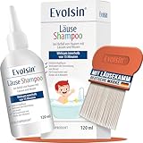Evolsin® 120ml Läuseshampoo & Läusekamm für Erwachsene & Kinder ab 6 Monaten – bei Befall von Haaren mit Nissen & Kopfläusen – Läusemittel schonend für die Kopfhaut – wirkt in 15 Minuten