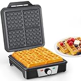 VINATO Waffeleisen, Belgisches Waffeleisen für 4 Waffeln, 1200W Schnelle und Stabile Wärme, Waffeln Maschine mit Antihaftbeschichtung von Heizplatten, Stufenlose Temperaturregulierung