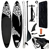 Chaduof Aufblasbares Stand Up Paddle Board Set, Stand Up Paddleboard, Paddle Accessories, 305x76x15 cm Schwarz