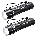 GEARLITE LED Taschenlampe Batteriebetrieben 2 Stück, 3500 Lumen Taschenlampe LED Extrem Hell mit 5 Modi, IP65 Wasserdicht Taschenlampe Kinder für Camping, Wandern, Outdoor, Notfall