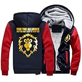 KHADVCR Winterjacke Herren World of Warcra-ft, Warme Fleece Winterjacke Sweatjacke mit Tasche, Winddichte Atmungsaktiv Outdoorjacke, Sportlicher, Sports(Multicolor 3,5XL)
