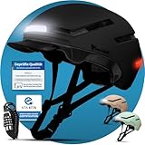 MIVELO Fahrradhelm Damen Herren Erwachsene mit Licht inkl. Helmschloss, NTA Zertifiziert bis 45km/h, Helm geeignet für E-Bike & S-Pedelec, Radhelm Ultraleicht & sicher, Unisex (Schwarz, L (57-61cm))