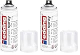 edding 5200 Permanent Spray Klarlack - transparent seidenmatt - 200 ml - Acryllack für ein seidenmattes Finish - zum Fixieren und Schützen der Lackierung - Klarlack Spray (Packung mit 2)