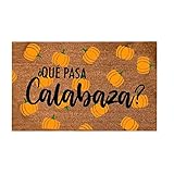 Kokos Fußmatte Halloween für Innen Geist Schmutzfangmatte Natur, Kokosmatte Kürbis Orange, Festival Party Dekoration Zubehör Waschbar Fußabtreter rutschfest für Flur, Terrasse, (Z1-C, One Size)