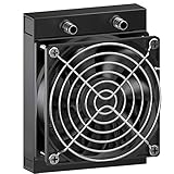 CLDIY Wasserkühlungskühler, 12-Rohr-Aluminium-Wärmetauscher-Kühler mit Lüfter für PC-CPU-Computer Wasserkühlsystem DC12V 120 mm