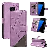 Kompatibel mit Samsung Galaxy S7 Edge Flip-Ständer Kartenschlitz-Geldbörsen-Schutzhülle Purple
