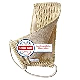 Massagegurt 2-seitig - Rückenschrubber für Körperpeeling, Rückenmassage und Trockenmassage - Bio-Sisal und Baumwolle.