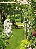 Stabiler schwarzer Metall-Gartenbogen für Kletterpflanzen – 120 x 220 cm, elegante Hochzeitslaube, perfekt für Veranstaltungen im Freien, Geburtstage und romantische Abende